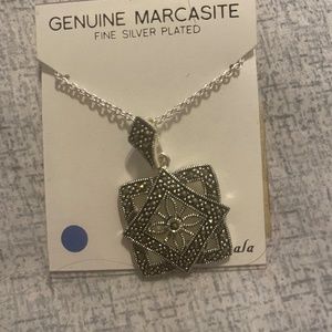 Genuine marcasite silver plated necklace